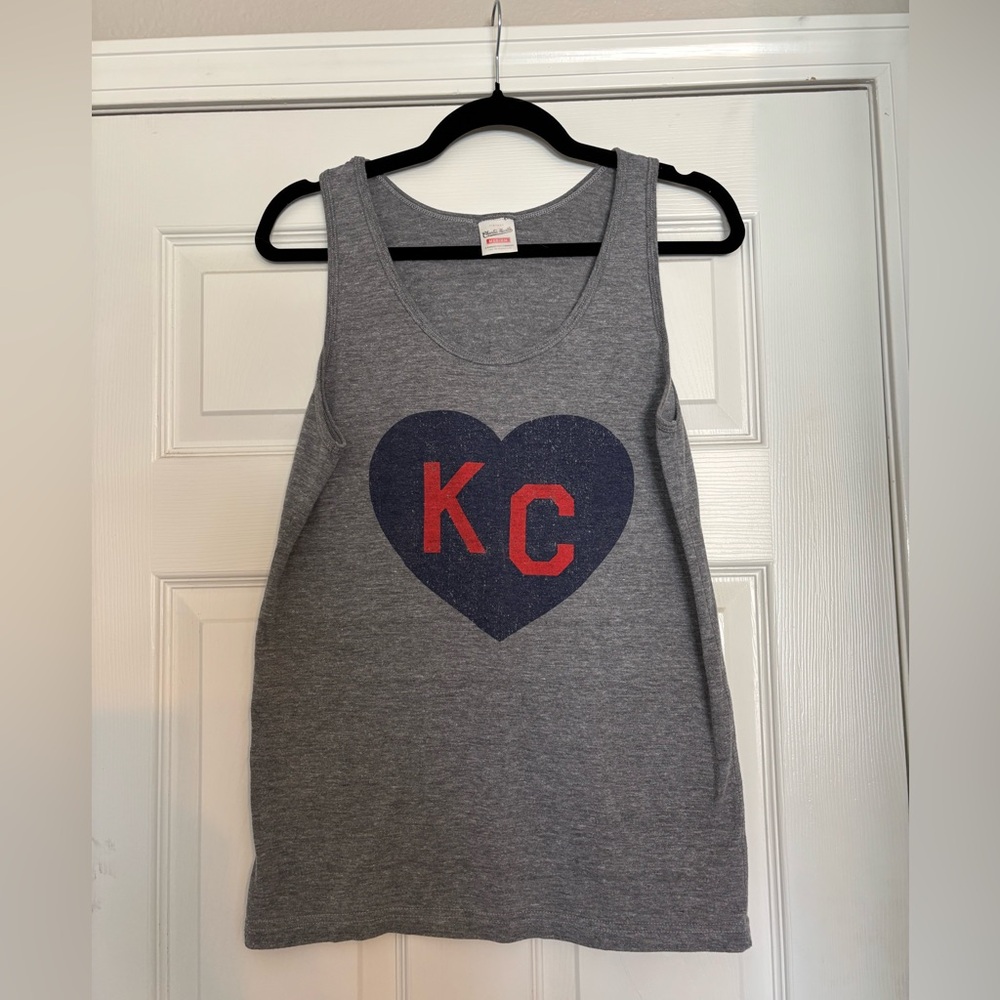 KC Heart Graphic Tank Top - Gray Medium